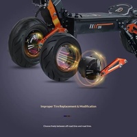 Vente directe d'usine D5 Trottinette électrique pliable de 12 pouces, autonomie de 120 km, vitesse de 70 km/h, 5000W, batterie 38AH, capacité de 200 kg, pour les trajets quotidiens