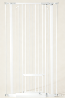 Barrière de sécurité pour animaux de compagnie extra haute en fer, sans perçage, à fermeture automatique, avec petite porte pour chat, fixation par pression pour escaliers et portes