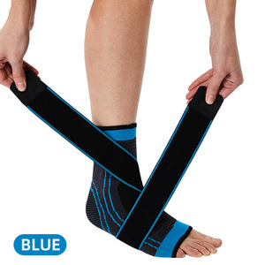 Penjepit pergelangan kaki olahraga tali, dapat diatur, perlindungan nilon rajutan lengan pergelangan kaki kompresi lari basket - Product Image 6