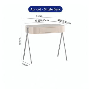 Ensemble de coiffeuse rétro abricot avec tiroir de rangement et tabouret pour chambre et hôtel - Product Image 1