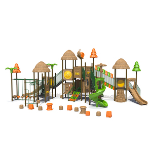 Équipement de jeu extérieur pour enfants, structure de jeu en paille pour jardin commercial avec toboggans tubulaires pour parc et maternelle - Product Image 2