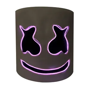 New Design Halloween Marshmallow LED Light Face Mask Full Head EVA Music Festival Funny Masks