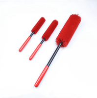 Nouvelle Brosse de Nettoyage de Jantes de Voiture en Laine Douce à Long Manche – Brosse à Poils de Laine pour Jantes de Voiture