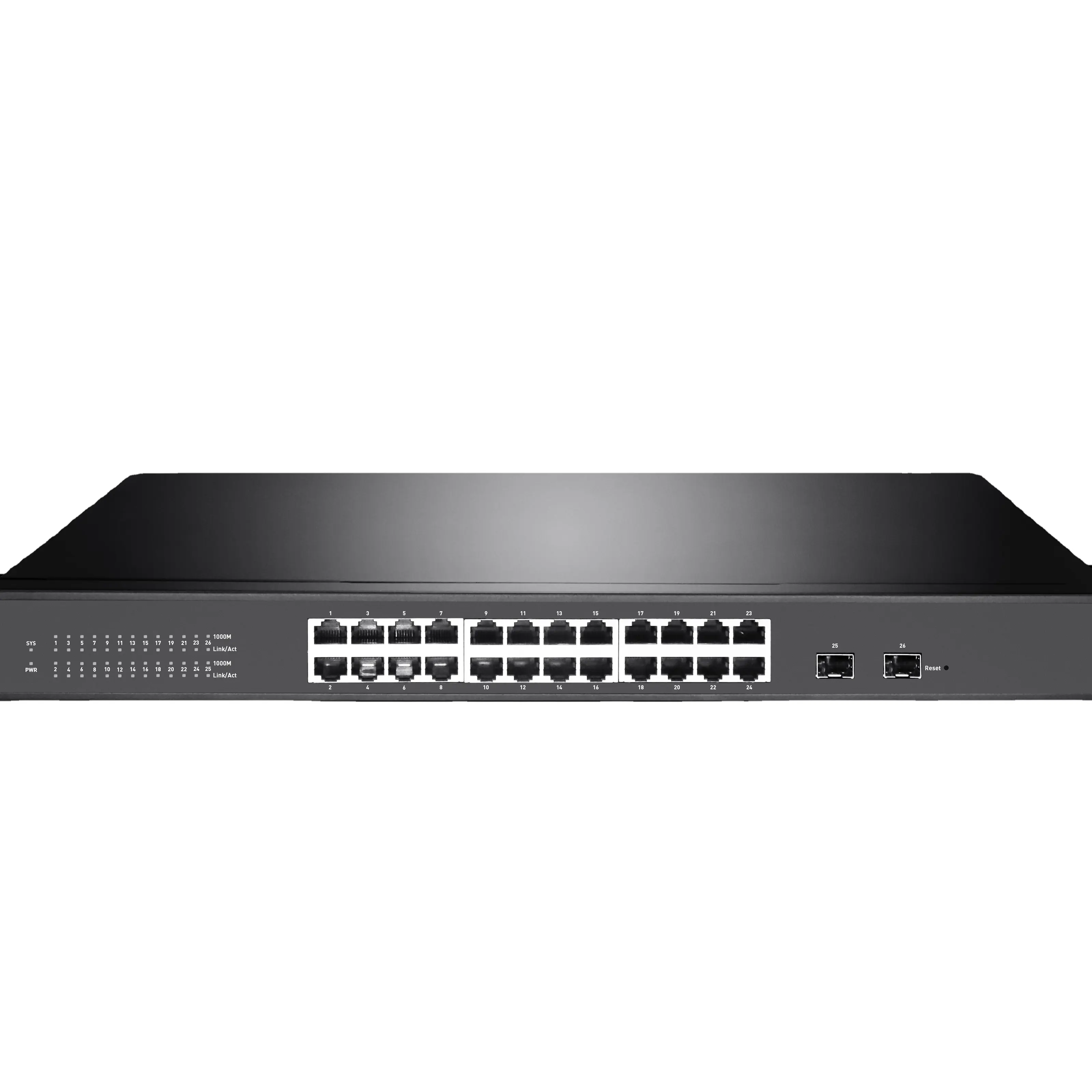 OEM/ODM 802.1Q VLAN 24 Port yönetilen anahtarı 8K MAC adresi akıllı yönetilen Ethernet Fiber anahtarı