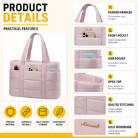 Sac à bandoulière matelassé moderne pour femme, léger et portable, pour ordinateur portable, avec logo personnalisé, fabrication usine