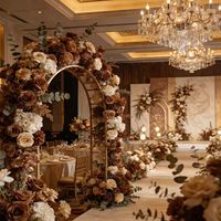 Série de fleurs artificielles en soie YILUN, fleurs mélangées faites à la main, tiges florales réalistes couleur caramel pour bouquet de mariage, décoration de plafond
