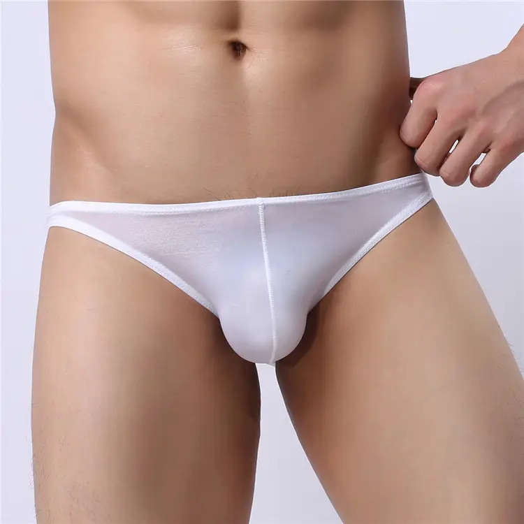 Ice silk seamless men's briefs Ice cool low waist summer new breathable transparent underwear