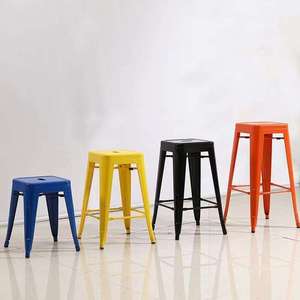 Minimalist Metal Retro Bar <b>Stool</b> Stackable Available Various Colors Eco-Friendly Durable Water Resistant for Home Commercial Use - Product Image 1