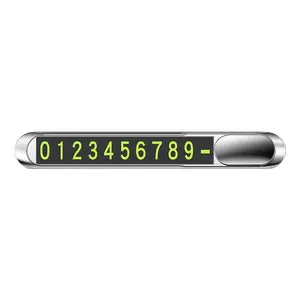 Zinc alloy Auto Phone Number Card Plate Telephone Number Card Hidden Car Styling Temporary Parking Card