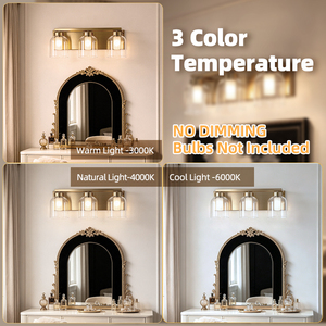 Modern Copper <b>Wall</b> Lamp <b>With</b> Glass Dome Shade 2700K Warm White LED E27 <b>Switch</b> Control Bathroom Vanity <b>Light</b> - Product Image 3