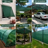 Donkergroen, hoge dichtheid, UV-bestendig HDPE schaduwnet, scheurbestendig, buitenzonwerend doek voor landbouw, tuinbouw, binnenplaats, schuur