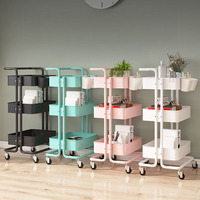 Chariot de rangement multifonctionnel en métal et plastique avec roulettes pour légumes et fruits, idéal pour chambre, salon, cuisine, salle de bain - Offre Spéciale