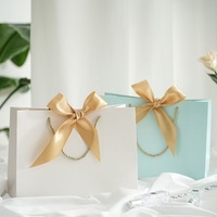 Bolsas de Regalo de Joyería de Papel Kraft Reciclado Ecológicas con Logotipo Personalizado Impreso al por Mayor, con Cinta Estampada en Caliente para Promoción de Exposiciones