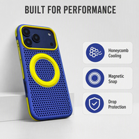 Coque de téléphone magnétique alvéolée avec anneau magnétique revêtu et boutons métalliques indépendants pour iPhone 17 18 Pro Max