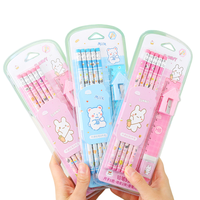 X616 Kit de papeterie multifonctionnel en promotion avec crayon HB, gomme et taille-crayon – Idéal pour la rentrée scolaire, cadeau et récompense
