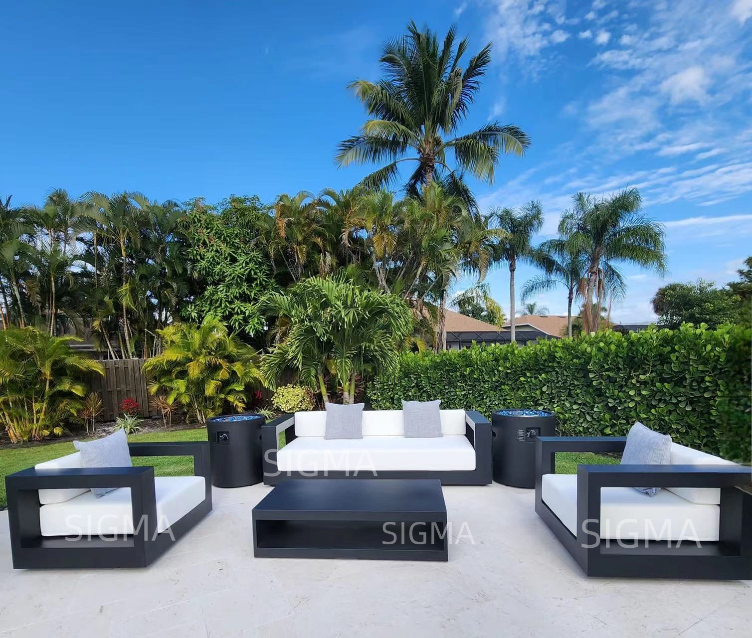 Aluminum Frame Patio Lounge Outdoor Furniture High Quality Garden Hotel Balcony Furniture Outdoor Ottoman