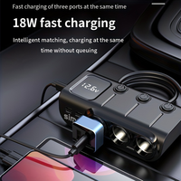 Simr 8 en 1 120W PD36W 12v double chargeur USB avec interrupteur allume-cigare Qc3.0 chargeur de voiture prise allume-cigare