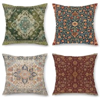 Housse de coussin carrée en polyester imprimé, douce, pour la maison, la chambre, le canapé, motif floral bohème