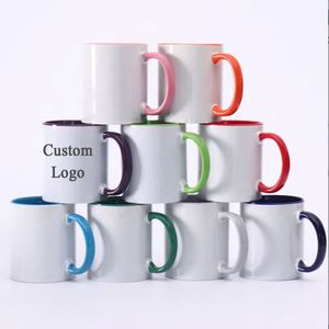 Tasses en céramique personnalisées avec logo par sublimation, colorées, 11 oz, écologiques, cadeaux d'affaires, mug à café avec poignée - Product Image 1