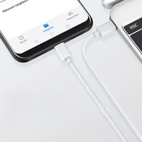 Câble de charge rapide Type-C vers USB-A PD 20W 5A/3A avec blindage tressé, conducteur en cuivre pur, gaine TPE blanche pour iPhone 14/15