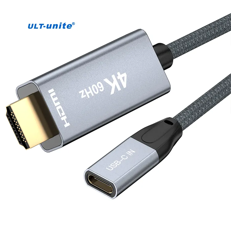 ULT-unite New Product Ideas 4K 60Hz USB C Female To HDMI Male Adapter Cable Type C To HDMI Converter