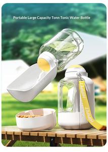 Bouteille d'eau portable pour animaux de compagnie 2 en 1, bol à boire pour chien, distributeur de nourriture pliable, grande capacité, utilisation en extérieur - Product Image 3