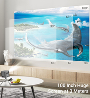 Projecteur LED Android DLP avec haut-parleurs intégrés, mise au point automatique, 5G/WiFi, portable pour chambre et extérieur