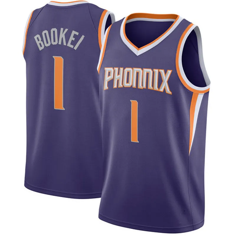 Оптовая продажа, качественная фиолетовая баскетбольная тренировочная Спортивная футболка phoenix sun, униформа для баскетбола, 1 баскетбольная Футболка devin booker