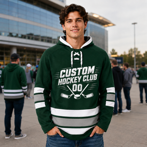 Sudadera con Capucha de Hockey Unisex con Cordones, Diseño Gráfico con Número de Club de Hockey, Ropa para el Día del Partido - Product Image 1