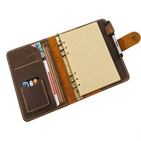 Carnet de notes A5 en cuir Crazy Horse, organiseur rechargeable, journal en cuir, carnet à anneaux A5, idéal pour un cadeau