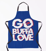 Tablier Go Buffalo City Love, cadeau pour les fans de sport américains, tablier rouge et bleu, Philadelphia Buffalo Pride, merchandising personnalisé, nouveauté