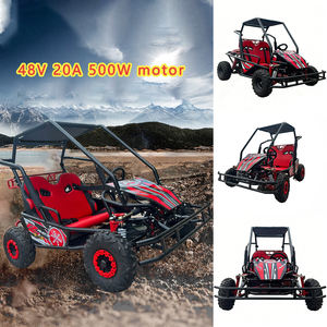 Karting Eléctrico Doble para Uso Familiar, Playa, Todoterreno, Aventura <span class=keywords><strong>al</strong></span> Aire Libre, 500W, <span class=keywords><strong>Volante</strong></span>, Cuatro Ruedas, Frenos de Disco Hidráulicos - Product Image 1