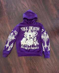 Custom 500GSM Heavyweight 100% Cotton Sweatshirt Oversized Pullover <b>Hoodie</b> Full Offset Print Streetwear <b>Men</b> No String Hoodies - Product Image 4