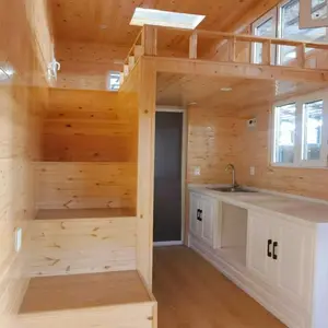 Australia standard fast building mini movable modular metal frame micro green prefab tiny home 20ft wooden trailer house