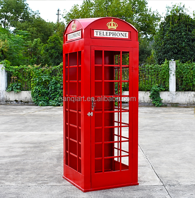 Hot Sale London Streets Festive Red Telephone Booths High Quality Antirusting Metal 2M Telephone Booths for Wedding Decoration