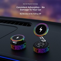 Nouveau support de téléphone magnétique sans fil 15W 2026 avec aspiration électrique et lumière sept couleurs pour utilisation au chevet
