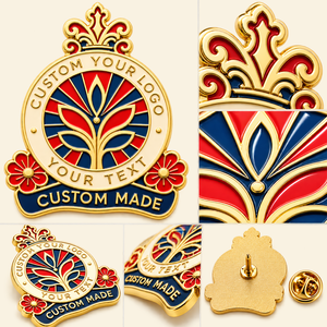 Épinglette en métal plaqué or sur mesure avec motif floral, émail dur, logo personnalisé, cadeau d'entreprise - Product Image 3