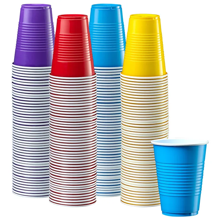 Vasos Party Drink Cups Custom Clear Plastic Pp Disposable 2.5 3.5 6 7 8 9 10 12 14 16 20 Oz PET Beverage Plastic Cups with Lids