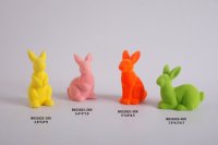 Vente chaude Petites Décorations De Lapin De Pâques Coloré Mignon Dessin Animé Flocage Lapin Ornements pour La Maison Salon Fête Des Enfants