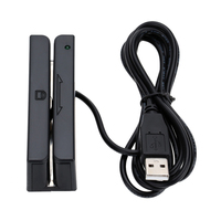 Venta caliente USB MSR lector de tarjetas con chip más pequeño con 123 lector de tarjetas de tira magnética de tres pistas para una fácil lectura