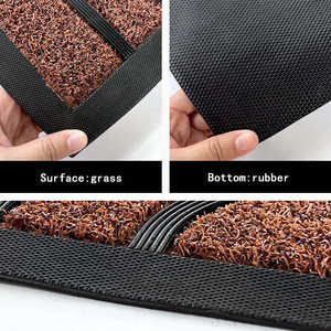 Felpudo semicircular moderno con patrón geométrico abstracto rojo, antideslizante para exteriores, fácil de limpiar, material de nailon, 1 unidad - Product Image 2