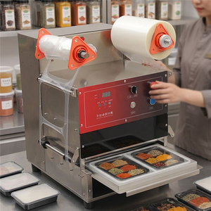 Scelleuse de barquettes électrique semi-automatique multifonctionnelle, machine de scellage de boîtes alimentaires commerciales - Product Image 4