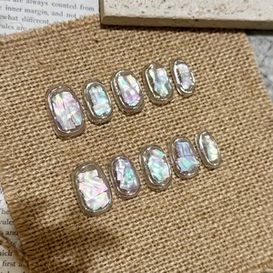 Cyberpunk Rêveur Violet Ongles Artificiels Faits À La Main Haut De Gamme Coquilles Irisées Nail Art Niche Argent <span class=keywords><strong>Original</strong></span> <span class=keywords><strong>Faux</strong></span> Ongles - Product Image 5