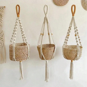 Artilady Macramé Bohème Tressé Grand Porte-Plante Suspendu Support de Pot de Fleurs Écologique pour Cuisine, Salon, Mur Végétal - Product Image 1
