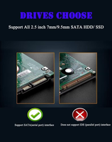 Casing Hard Drive USB 3.0 hingga 2.5 inci murah, casing Hard Drive SATA HDD SSD eksternal, kotak HDD kecepatan 5G untuk ponsel Laptop PC