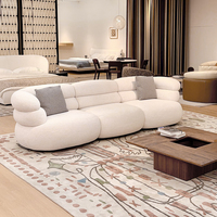 Ensemble de meubles de salon de luxe américain, canapé modulaire sectionnel avec coin incurvé en bouclette pour la décoration de maison haut de gamme