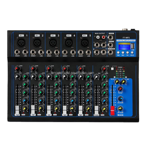F7 Bluetooth Portable 7 Channel Audio <strong>Mixer</strong> USB DJ <strong>Sound</strong> Mixing Console MP3 Jack 48V Power for Computer Recording - Product Image 1
