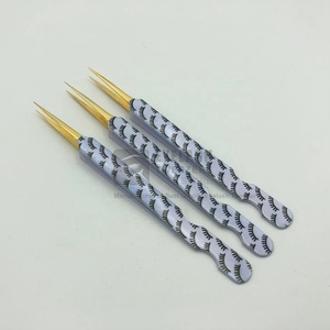 Pinzas para pestañas de acero inoxidable de lujo de alta calidad, Punta puntiaguda, precisión, antiestática, duradera, pinzas para pestañas con logotipo personalizado - Product Image 5