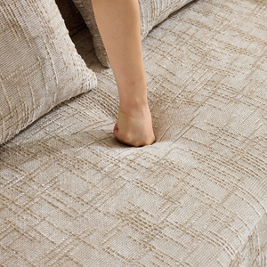 Sofá Reclinable Moderno y Ecológico de Dos Plazas, Diseño Compacto, Tela Jacquard Antiarrugas, Brazos Acolchados, Patas de Madera - Product Image 4