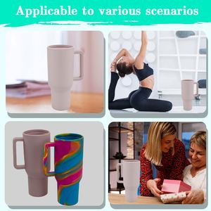 Modern 40 oz Tumbler with Handle,<b>Reusable</b> Water Bottle Travel Silicone <b>Mug</b> Cup Holder Friendly,Gifts for Women Men - Product Image 6